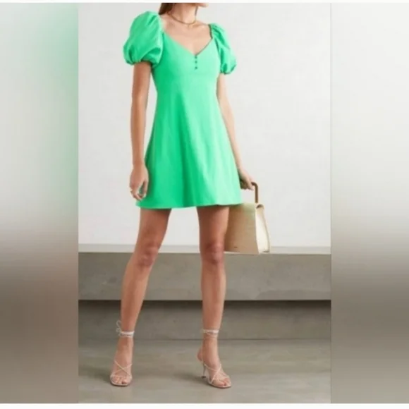 alice + olivia Dana Puff Sleeve Mini Dress Size 4 NWT - Picture 3 of 9